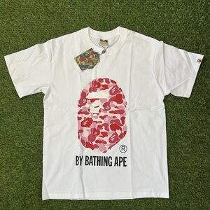 Bape White Tee with Camo Accents